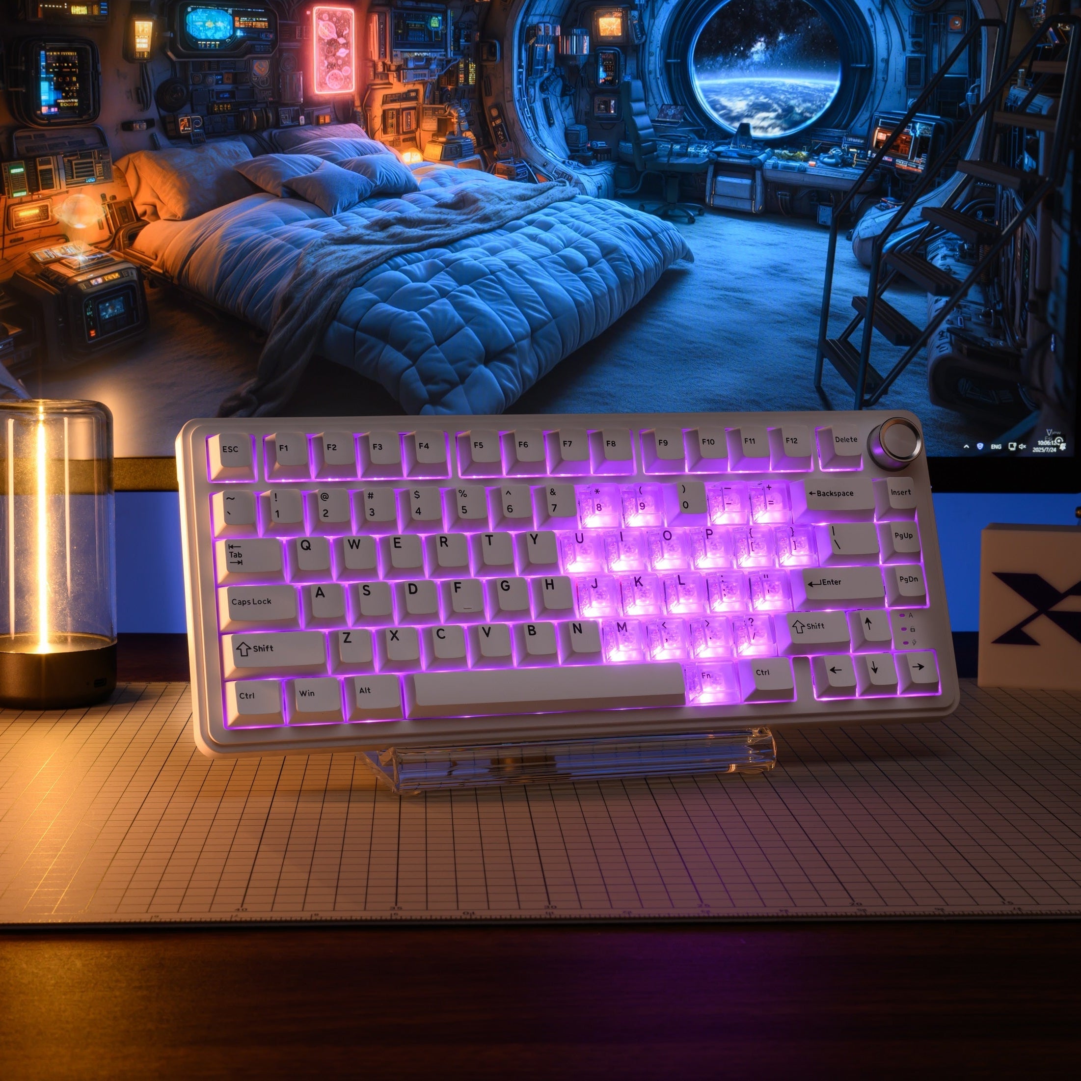 XVX M75 Lumina 75% Tri-Mode RGB Mechanical Keyboard with Knob